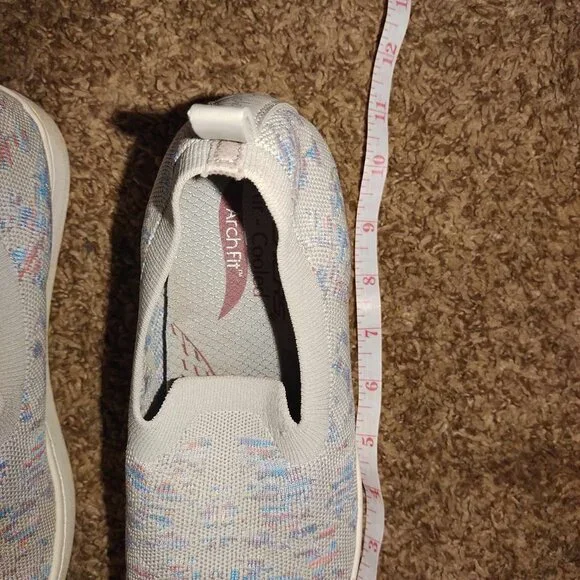 Arch Fit QVC Sketchers Women 9.5 Light Grey Stretchy Slip-on Athleisure Shoes - Picture 11 of 11